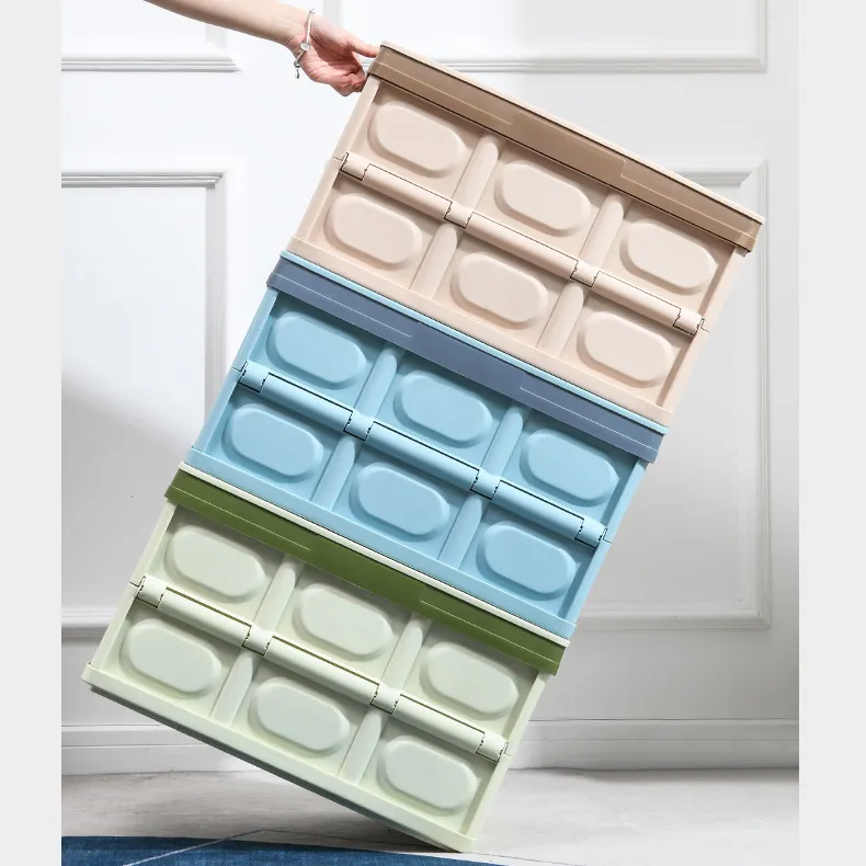جديد تصميم أشتات صناديق الحاويات مع غطاء المنظمون اللعب تخزين ملابس طوي صندوق بلاستيكي