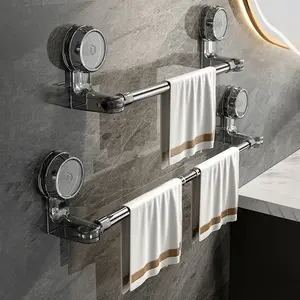 Toallero Retráctil de Diseño Moderno con Ventosa, Soporte Robusto para Toallas de Ducha y Baño, Montado en Pared, Accesorios de Almacenamiento - Product Image 2