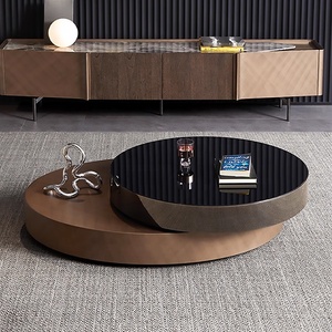 Đơn giản và sang trọng xoay tròn phong cách Pháp Bàn cà phê thẩm mỹ Bàn cà phê thép không gỉ - Product Image 1