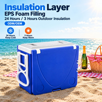 Glacière à roulettes 28L avec table pliante intégrée pour pêche et camping – Durable – Fabrication OEM