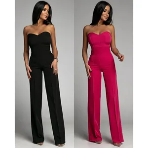 New Rompers Black Wine Red Sexy Celebrity Party Jumpsuits Sexy skinny jumpsuit Women autumn romper
