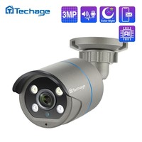 Caméra de sécurité extérieure Techage 4MP avec capteur CMOS, audio bidirectionnel, PoE, étanche IP66, détection humaine, caméra bullet en métal