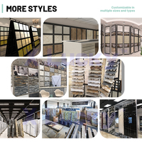 Étagère verticale en granit de taille et de couleur personnalisables, rangement multi-grilles, adaptée pour l'étagère d'échantillons de céramique en magasin de détail