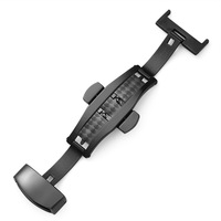 Yunse WB-007 12mm 14mm 16mm 20mm 22mm automatique Double clic fermoir en caoutchouc bracelet en cuir montre papillon en acier inoxydable