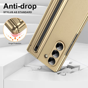 Funda de Lujo para Samsung Galaxy Z Fold7 con Ranura Oculta para S Pen, en Cuero PU Electrochapado, con Protector de Pantalla de Vidrio para Galaxy Fold6 5 4 3 - Product Image 4