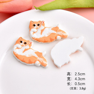 Accesorios de Resina con Forma de <span class=keywords><strong>Gato</strong></span> de Dibujos Animados, Modelo en Miniatura, Imán para Refrigerador, Carcasa de Teléfono, Material para Parches Hechos a Mano - Product Image 2