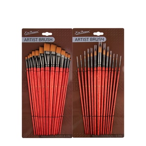 Xin Bowen Master Rouge Long Manche En Bois 12 Pièces 579 Type Art Pinceaux Ensemble Grande Tête Plate Artiste Pinceaux Pour La <span class=keywords><strong>Peinture</strong></span> - Product Image 1