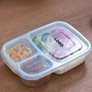 <b>Large</b> Capacity 3-Compartment Bento Lunch <b>Box</b> Food Grade PP Meal Prep Container for Takeout and Promotional <b>Gifts</b> - Product Image 1