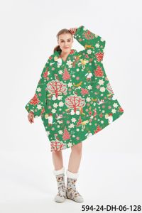 Factory Plush Christmas Wearable 100% Polyester OEKO-TEX Certified Customizable Blanket <strong>Hoodies</strong> Women <strong>Men</strong> Oversized Thick Warm - Product Image 6