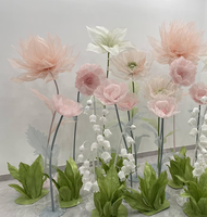 Meilleure vente personnalisée grande fleur papier soie artificielle fleurs géantes fête de mariage fond scène publicité gonflables