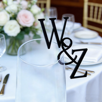 Breloques de verre à vin en acrylique personnalisées en gros, marqueurs de boisson alphabet sur mesure, impression UV, design moderne pour mariage