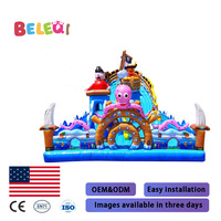 Château gonflable unique en forme de petit bateau Trampoline gonflable amusant avec toboggan Matériau en PVC Épaississement solide Gonflable