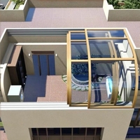 Cerramiento de Patio para Terraza de Villa, Diseño de Jardín para el Hogar, Ventanas de Aluminio para Balcón, Solárium para Granja, Resistente a Huracanes