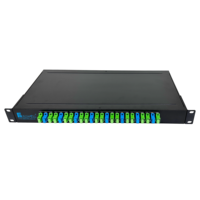 FULLWELL 1U rak terpasang adaptor 1x32 SC serat optik PLC Splitter