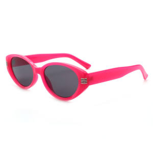 Lunettes de soleil œil de chat rose néon avec motif rayures argentées pour femme, protection <span class=keywords><strong>UV</strong></span> tendance - Product Image 1