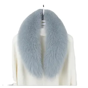 Custom Made Colorful Fur Scarf 90cm Length Detachable Fox Fur Collar