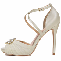 Chaussures de mariage élégantes de haute qualité, élégantes, élégantes, élégantes, élégantes, élégantes, élégantes, élégantes, élégantes, élégantes et élégantes avec diamants de 11cm à talons hauts et à bout ouvert