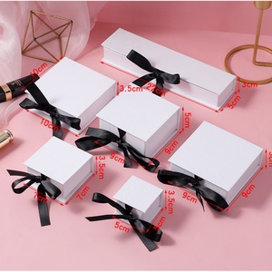 Wholesale Cardboard Jewelry Box with Black Ribbon pink Black Paper Earrings Ring Necklace <b>Watch</b> Jewelry Packaging Gift Box - Product Image 5