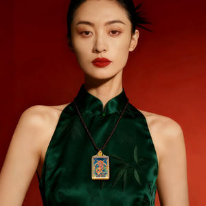 Pendentif Thangka en laiton peint à la main, Zajilam Manjushri Green Tara Wuye, portable, nouveau style chinois, artisanal, Tsa, décoration de la maison - Product Image 4