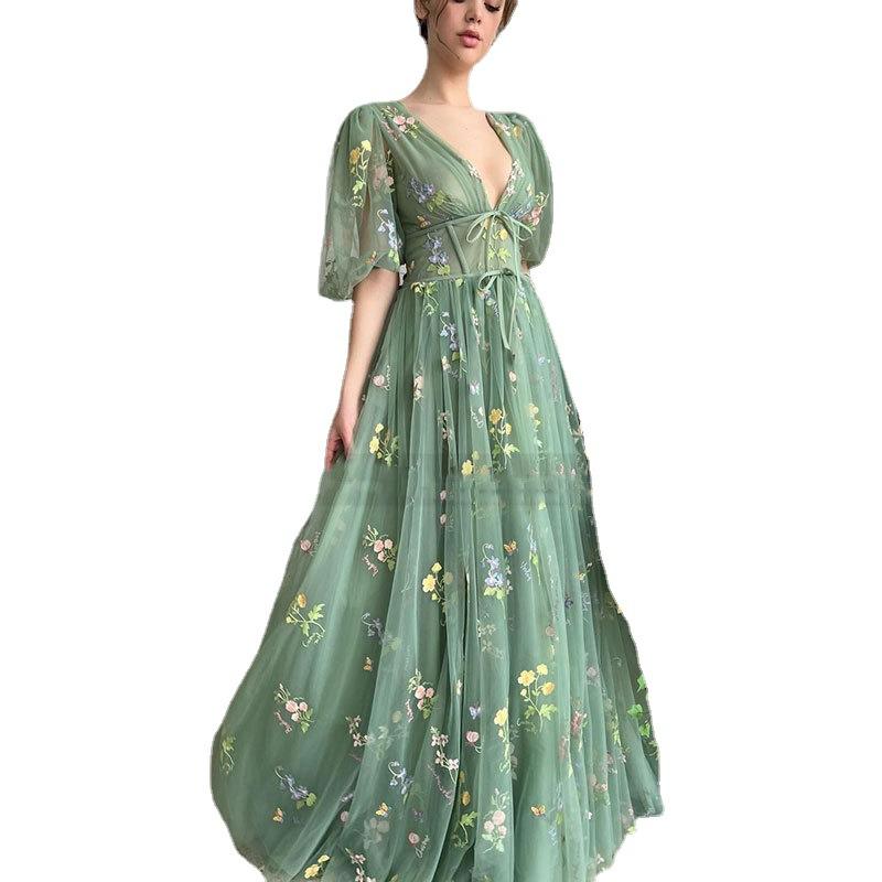 guangzhou dress oem luxury tulle garden