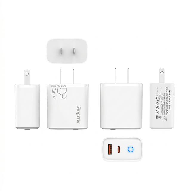 25W Fast USB-C LED Wall Charger PD QC3.0 5V/3A for 17/16 Pro