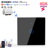 SIXWGH 40A Interruptor de Pared Táctil Inteligente WiFi Tuya, Interruptor Individual para Calentador de Agua/Boiler, Control Remoto con Temporizador para Alexa y Google Smart Life