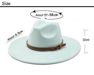 Hot Selling Spring Autumn Fashion Suede Fedora <b>Hat</b> New Women Men Events Women Wide Brim Fedora <b>Hats</b> - Product Image 4