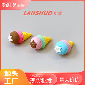Set de Joyería DIY de Conos de Helado en Miniatura, Adornos de Resina Plástica para Escritorio, Suministros para Manualidades - Product Image 4