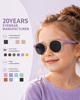Lunettes de soleil pliantes pour enfants, protection UV400, anti-radiation, monture transparente rose, portables, pour voyage, OEM/ODM, usine de Wenzhou