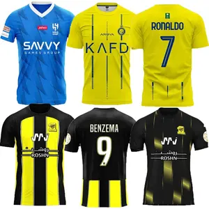 23 24 Benzema Al Ittihad Voetbalshirts 2023 2024 Al Hilal Ronaldo Neymar Heren Voetbalshirts Al-Nassr