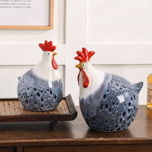 Qualité pas cher prix céramique <span class=keywords><strong>poule</strong></span> ornements moderne décor à la maison artisanat créatif coq de l'année du zodiaque ornement de table - Product Image 4