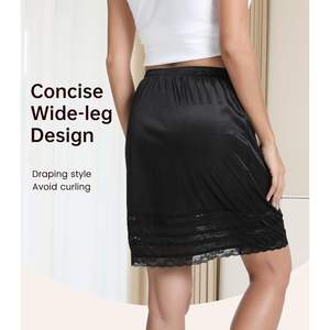 Falda interior personalizada para mujer, hasta la rodilla, antiestática, con encaje, para usar debajo del vestido. - Product Image 5