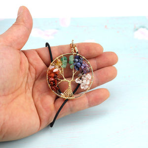 Hand-wound Golden Gravel Bookmark Tree of Life Elastic Rope Rubber Band Bookmark Tree of Life Elastic Rope Crystal Crafts