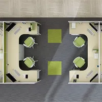 מתכת מסגרת ריהוט צוות עיצוב חדרונים משרד חדרון 6 אדם וכיסאות תחנת עבודה