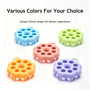 Factory Price Flower Shape Soft Silicone Electric-Free <b>Scalp</b> Massage Shampoo <b>Brush</b> Waterproof Durable Eco-Friendly Anti-Odor - Product Image 1