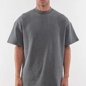 تي شيرت رجالي عالي الجودة فاخر مخصص ثقيل من القطن تي شيرت كبير الحجم برقبة وهمية فارغة للوزن الثقيل كبير الحجم - Product Image 2