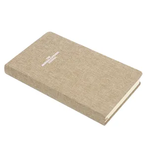 Quaderno con motivo in tessuto di raso tinta unita, diario di stoffa in velluto goffrato con copertina rigida minimalista aziendale