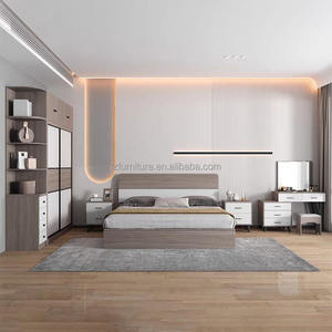 Hot Selling Wooden Home Hotel Bedroom Set King <b>Queen</b> <b>Size</b> <b>Bed</b> Modern MDF <b>Bed</b> - Product Image 5