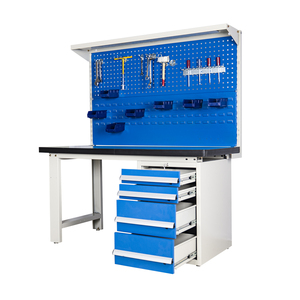 Banc de travail antistatique robuste OEM ODM avec pieds réglables et tiroirs, capable de supporter une charge de 800 kilogrammes, gris industriel - Product Image 1