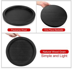 Plateau décoratif rond personnalisé pour café Table à manger comptoir noir petits plateaux de service en bois ferme <span class=keywords><strong>cuisine</strong></span> décor à la maison - Product Image 6