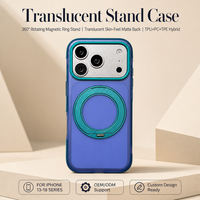 Coque magnétique de luxe rotative à 360° pour iPhone 18 17 16 15 14, étui hybride translucide mat en TPU PC TPE, vente en gros