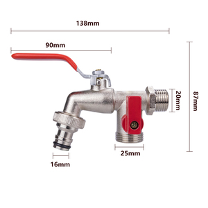 TMOK 1/2 "* 3/4" * 3/4 "çinko alaşım bahçe çift çıkış vanası su dokunun musluk Bibcock - Product Image 2