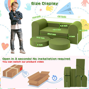 Canapé de jeu modulaire pour enfants, meubles en mousse, blocs de construction éducatifs pour enfants avec accoudoirs, options de couleurs disponibles - Product Image 3