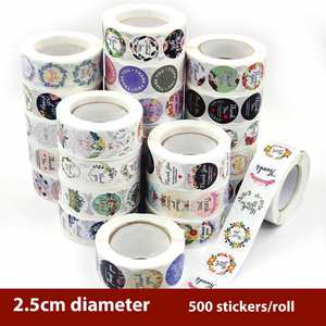 Cartoon 'Thank You' Seal PVC Adhesive Stickers 500 Reward Stickers for Children for Dessert Wedding Flowers Baking EVA <b>Vinyl</b> - Product Image 3