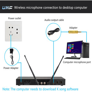 Microphone sans fil UHF portable pour l'église, l'enregistrement, la maison, le karaoké, les conférences et les spectacles sur scène - Product Image 5