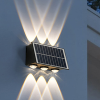Projecteur mural LED solaire RGB à changement de couleur, étanche IP65, pour extérieur, jardin, cour, façade de bâtiment