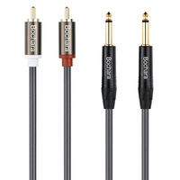 Câble audio professionnel blindé tressé Bochara 2RCA vers 2x6,35 mm double 1/4 pouce TS OFC