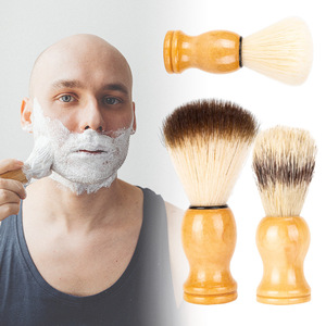 Brosse à raser en bois H102, poils de sanglier et fausse fourrure de blaireau pour hommes, application de mousse à raser - Product Image 2