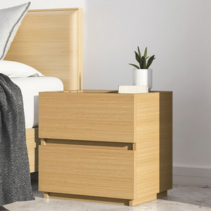 Hiện đại tối giản màu trắng màu be gỗ cạnh giường ngủ đầu giường với 2 ngăn kéo cho phòng ngủ sử dụng như bảng kết thúc cho ghế tính năng lưu trữ - Product Image 6