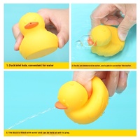Jouet de bain en silicone sensoriel en forme de canard jaune avec logo personnalisé Tongtu pour enfants, garçons et filles, pour jouer dans la piscine, la salle de bain et la baignoire